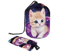 Borsa per il trucco con coulisse, borsa da viaggio per cosmetici di grande capacità, con piccola borsa con cerniera, borsa da toilette portatile da donna, margherita Capybaras, Multicolore 15., Taglia