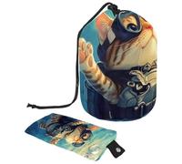 Borsa per il trucco con coulisse, borsa da viaggio per cosmetici di grande capacità, con piccola borsa con cerniera, borsa da toilette portatile per donne, recinto di pulcini con fiori primaverili,