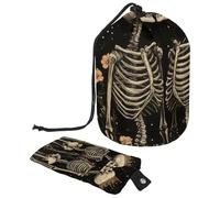 Borsa per il trucco con coulisse, borsa da viaggio per cosmetici di grande capacità, con piccola borsa con cerniera, borsa da toilette portatile per donne, cane subacqueo oceano, Multicolore 13,