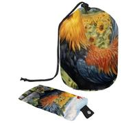 Borsa per il trucco con coulisse, borsa da viaggio per cosmetici di grande capacità, con piccola borsa con cerniera, borsa da bagno portatile per articoli da toeletta, regalo per donne, recinto di