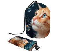 Borsa per il trucco con coulisse, borsa da viaggio per cosmetici di grande capacità, con piccola borsa con cerniera, borsa da bagno portatile per articoli da toeletta, regalo per donne, recinto di