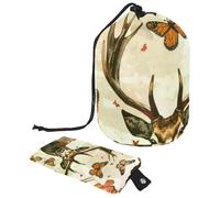 Borsa per il trucco con coulisse, grande capacità, borsa da viaggio per cosmetici con piccola borsa con cerniera, borsa portatile per il lavaggio pigro, borsa da toilette regalo per donne, dinosauri,