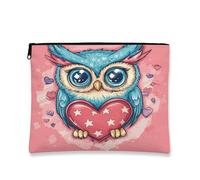 Borsa per il trucco con cuori romantici, rosa Love Artistic Cosmetic Travel Organizer Pouch per donne, piccole borse portatili in tela con cerniera, regalo di San Valentino per articoli da toeletta