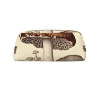 Borsa per il trucco con disegno di funghi vintage per uomo e donna, beauty case da viaggio, pochette estetica, astuccio grande per matite