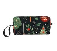 Borsa per il trucco con elementi natalizi, resistente all'acqua, organizer da viaggio per donne e uomini, con albero di Natale, custodia per cosmetici, con cerniera, piccola borsa per attrezzi