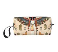 Borsa per il trucco con faraone egiziano, resistente all'acqua, organizer da viaggio per donne e uomini, custodia per cosmetici antica, con cerniera, piccola borsa per attrezzi portatile