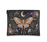 Borsa per il trucco con farfalla bohémien, borsa da viaggio per cosmetici cosmica vintage, borsa da viaggio per donne, organizer portatile in tela con cerniera, borsa da toilette per la cura della