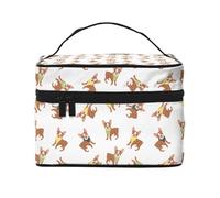 Borsa per il trucco con fazzoletto da collo a forma di cane Boston Terrier, graziosa borsa per cosmetici da donna, borsa da toeletta, grande borsa organizer da viaggio per il trucco