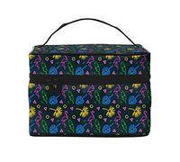Borsa per il trucco con fenicottero al neon, da toilette per donna, organizer