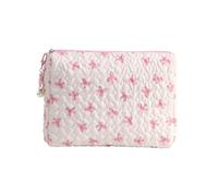 Borsa per il trucco con fiocchi bella borsa cosmetica estetica borsa cambiamento borsa da toilette di grande capacità borsa da viaggio per la cura della pelle organizzatori, Rosa Bianco-b