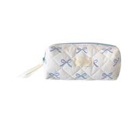 Borsa per il trucco con fiocco - Astuccio imbottito con cerniera | Borsa per la cultura da viaggio colorata per la casa, blu, vedi descrizione, Vedi descrizione