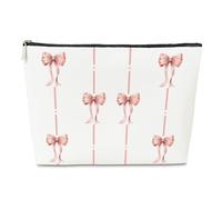 Borsa per il trucco con fiocco rosa, regalo per donne sua figlia Bestie, Coquette alla moda carina borsa cosmetica da viaggio, sacchetto stravagante regalo per compleanno, festa della mamma, roba