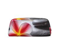 Borsa per il trucco con fiori tropicali e pietre zen per uomo e donna, beauty case da viaggio, pochette estetica, astuccio grande per matite