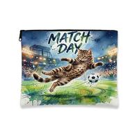 Borsa per il trucco con gatti a pelo corto americano, borsa da viaggio per donne e ragazze, organizer portatile con cerniera in tela piccola per animali domestici, 17,8 x 22,9 cm