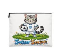 Borsa per il trucco con gatti a pelo corto americano, borsa da viaggio per donne e ragazze, piccola borsa portatile in tela con cerniera, borsa da toeletta per animali domestici, 17,8 x 22,9 cm