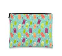 Borsa per il trucco con ghiaccioli colorati, borsa da viaggio per cosmetici con gelato giocoso per donne, piccola borsa portatile in tela con cerniera, borsa da toilette estiva per la cura della pelle