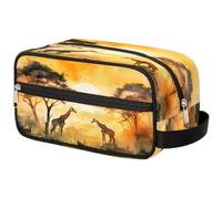 Borsa per il trucco con giraffa della foresta africana per donne, uomini, bambini, ragazze e ragazzi, borsa da bagno da viaggio, articoli da toeletta per cosmetici, organizer da doccia, Colore, Taglia