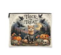 Borsa per il trucco con lama e alpaca di Halloween, borsa da viaggio gotica per donne, regali per ragazze, organizer portatile con cerniera in tela piccola 17,8 x 22,9 cm