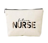 Borsa per il trucco con lettere ispiratrici stampate per le donne imitazione lino viaggio cosmetici borsa organizer regalo motivazionale borsa da bagno articoli da toeletta, Ymhzb3345, Bellezza di