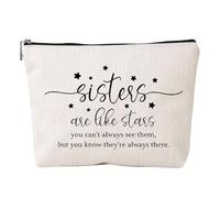 Borsa per il trucco con lettere ispiratrici stampate per le donne imitazione lino viaggio cosmetici borsa organizer regalo motivazionale borsa da bagno articoli da toeletta, Ymhzb3305, Bellezza di