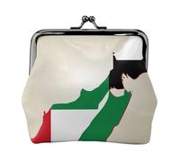 Borsa per il trucco con mappa degli Emirati Arabi Uniti con mappa come un coltello, piccola borsa per il trucco per borsa, borsa per riporre carte di credito con lucchetto a bacio, borsa multifunzione
