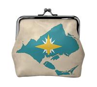 Borsa per il trucco con mappa della bandiera delle Bahamas con isole piccola borsa per il trucco, borsa portaoggetti per carte di credito con lucchetto a bacio, borsa multifunzione retrò compatta,