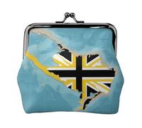 Borsa per il trucco con mappa della bandiera delle Bahamas con tre colori piccola borsa per il trucco per borsa, borsa portaoggetti per carte di credito con lucchetto a bacio, borsa multifunzione