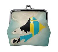 Borsa per il trucco con mappa della bandiera delle Bahamas, piccola borsa per il trucco, borsa portaoggetti per carte di credito con blocco bacio, borsa per riporre carte di credito, borsa