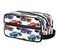 Borsa per il trucco con mostro colorato per auto, camion, per donne, uomini, bambini, ragazze, ragazzi, borsa da bagno da viaggio, articoli da toeletta per cosmetici, organizer da doccia, Colore,