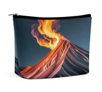 Borsa per il trucco con motivi in marmo che ricordano le cime delle montagne, per donne, portatile, cosmetica, impermeabile, estetica, portatile, da viaggio e da lavoro