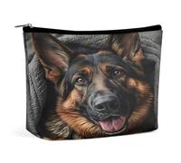 Borsa per il trucco con motivo a cane pastore tedesco, organizer da viaggio per articoli da toilette, pochette cosmetica per donne, regali di compleanno per mamme, ragazze, donne e sorelle