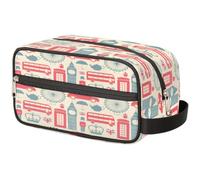 Borsa per il trucco con motivo Londo per donne, uomini, bambini, ragazze, ragazzi, borsa da viaggio per articoli da toeletta da viaggio, organizer per cosmetici, borsa da doccia, Colore, Taglia unica,