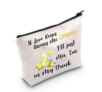 Borsa per il trucco con musica country, regali di musica country If Love keeps Giving Me Lemons I'll Just Mix 'Em in My Drink Country Singer Merch, Limoni Regno Unito