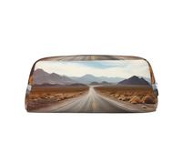 Borsa per il trucco con paesaggio desertico, autostrada, per donne e uomini, borsa da viaggio, borsa estetica, astuccio grande