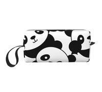 Borsa per il trucco con panda in stile cartone animato, organizer da viaggio resistente all'acqua, per donne e uomini, custodia per cosmetici con cerniera, piccola borsa portatile per attrezzi