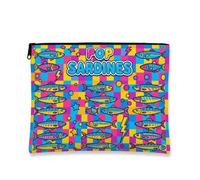 Borsa per il trucco con pesce colorato, custodia da viaggio per cosmetici pop art per donne, piccola custodia portatile in tela con cerniera, organizer per articoli da toeletta estivi per la cura