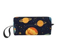 Borsa per il trucco con pianeta dello spazio esterno, impermeabile, organizer da viaggio per articoli da toeletta per donne e uomini, con sistema solare, con cerniera, piccola borsa per attrezzi
