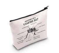 Borsa per il trucco con pipistrello vampiro e pipistrello, idea regalo per amanti dei vampiri, pipistrelli, vampiri, pipistrelli, con cerniera, Vampire Bat Regno Unito