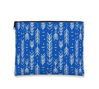Borsa per il trucco con punta di freccia blu, borsa da viaggio moderna e minimalista per donne, organizer portatile in tela con cerniera, borsa da toilette invernale per la cura della pelle, 17,8 x