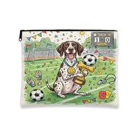 Borsa per il trucco con puntatore tedesco a pelo corto, carino cartone animato, borsa da viaggio per donne, piccola borsa portatile in tela con cerniera, borsa da toilette per cani, 17,8 x 22,9 cm