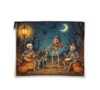 Borsa per il trucco con puntatore tedesco a pelo corto per Halloween, borsa da viaggio per cosmetici da donna, piccola borsa portatile in tela con cerniera, borsa da toeletta per cani, 17,8 x 22,9 cm