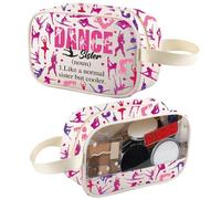 Borsa per il trucco con scritta "Dance Sister", idea regalo per sorelle e sorelle, trasparente, da viaggio, organizer per cosmetici, Danza Sis Tm 2, alla moda