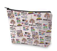 Borsa per il trucco con scritta in lingua inglese "Consapevolezza", idea regalo per la sensibilizzazione all'autismo, idea regalo per la sensibilizzazione all'autismo, borsa, Diverso Non Meno
