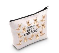 Borsa per il trucco con scritta "Jump Like A Kangaroo", regalo per amanti del canguro, regalo ispiratore, regalo per amanti della fauna selvatica, Salta come un canguro