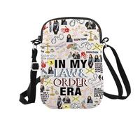 Borsa per il trucco con scritta "True Crime TV Show in My Law Order Era", regalo per fan del crimine, Ordine Cr Eu, Borsa cosmetica con stampa