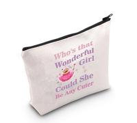 Borsa per il trucco con scritta "Who's That Wonderful Girl Could She Be Any Cuter", Potrebbe essere più carina