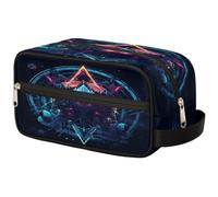 Borsa per il trucco con segno magico misterioso per donne, uomini, bambini, ragazze e ragazzi, borsa da viaggio per articoli da toeletta da viaggio organizer per cosmetici borsa da doccia, Colore,