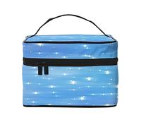 Borsa per il trucco con sfondo blu flash, da viaggio cosmetici da donna e ragazza, grande organizer, toeletta portatile, essenziale