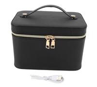 Borsa per il trucco con specchio LED Organizer per cosmetici Custodia per cosmetici 3 luci colorate Custodia per trucco in PU resistente all'acqua ricaricabile tramite USB con