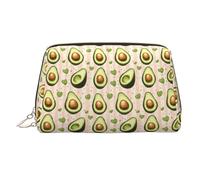 Borsa per il trucco con stampa a cuore verde avocado, borse per cosmetici da viaggio da donna, custodia per trucco in pelle di grande capacità, organizer per trucchi, graziosa custodia per trucchi